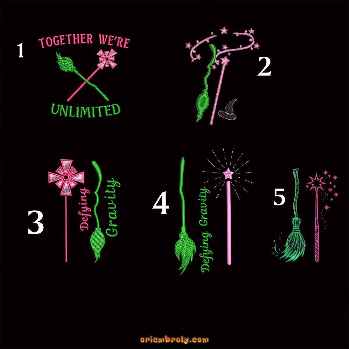 Defying Gravity Wicked hoodie with custom embroidery