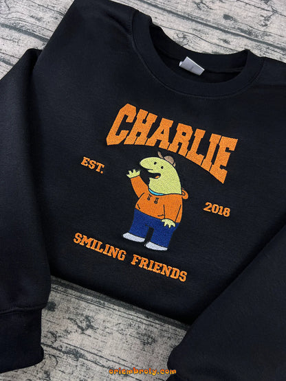 Animated character embroidery tee for fans