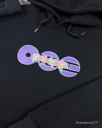 cherry blossom satin stitch embroidery hoodie detail