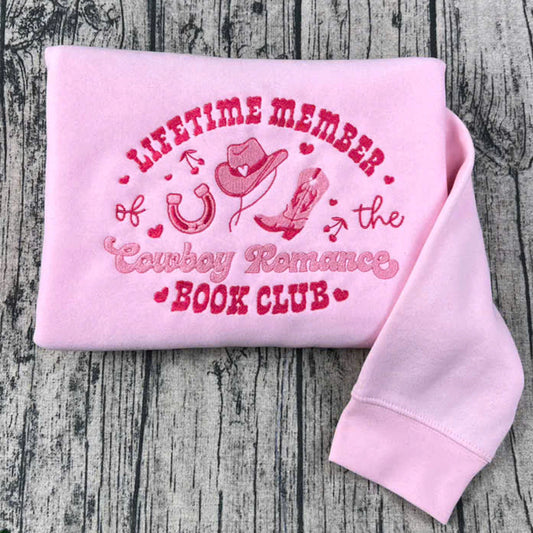 Chestnut Springs Series sweatshirt featuring cowboy romance embroidery, perfect for romance readers and bookish fans.