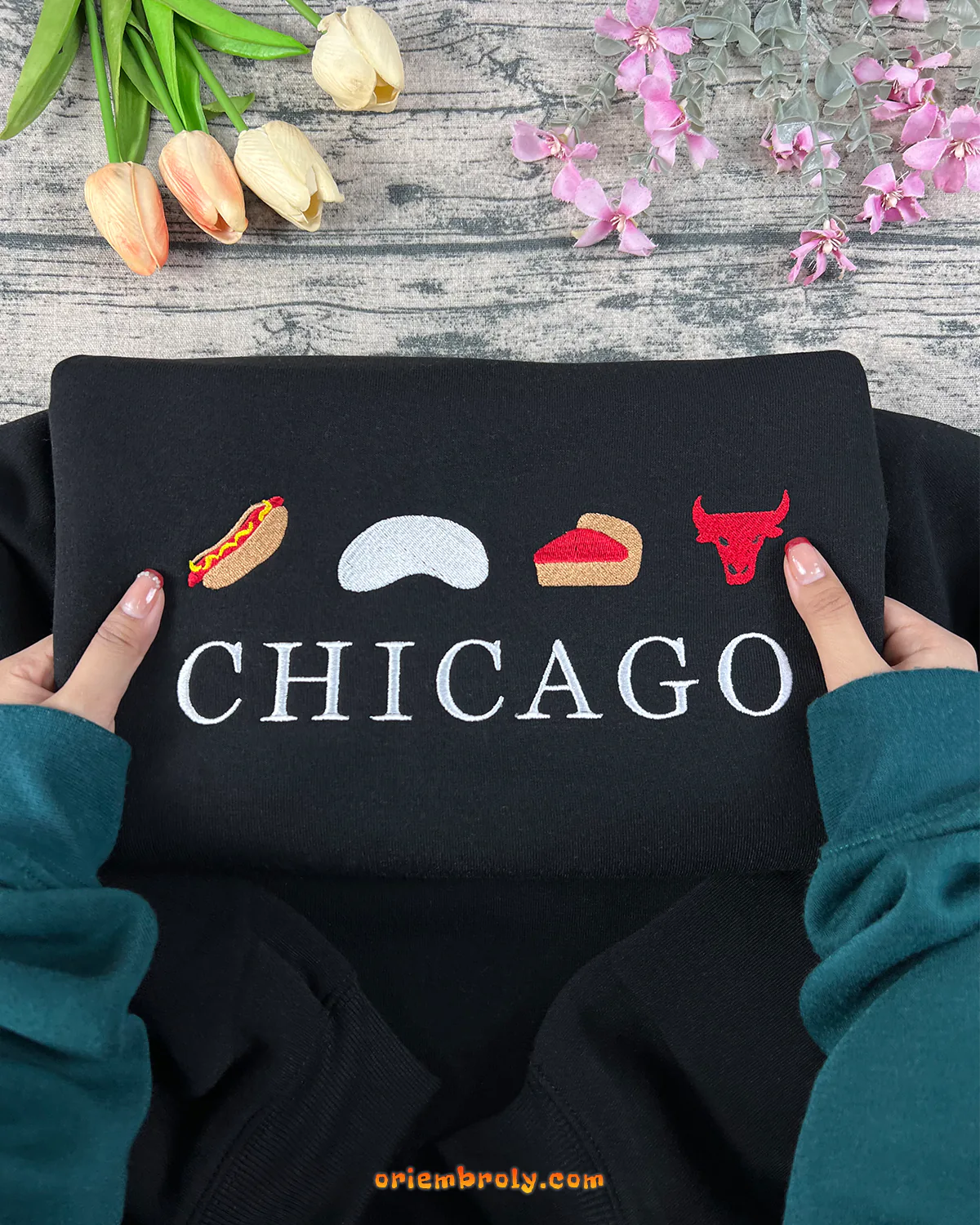 Windy City embroidered sweatshirt for travel lovers