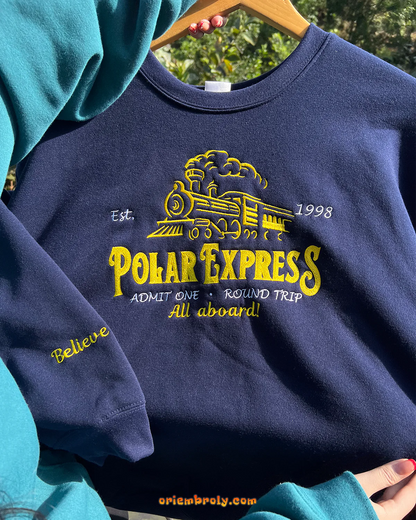 Believe sleeve embroidered sweater for winter season