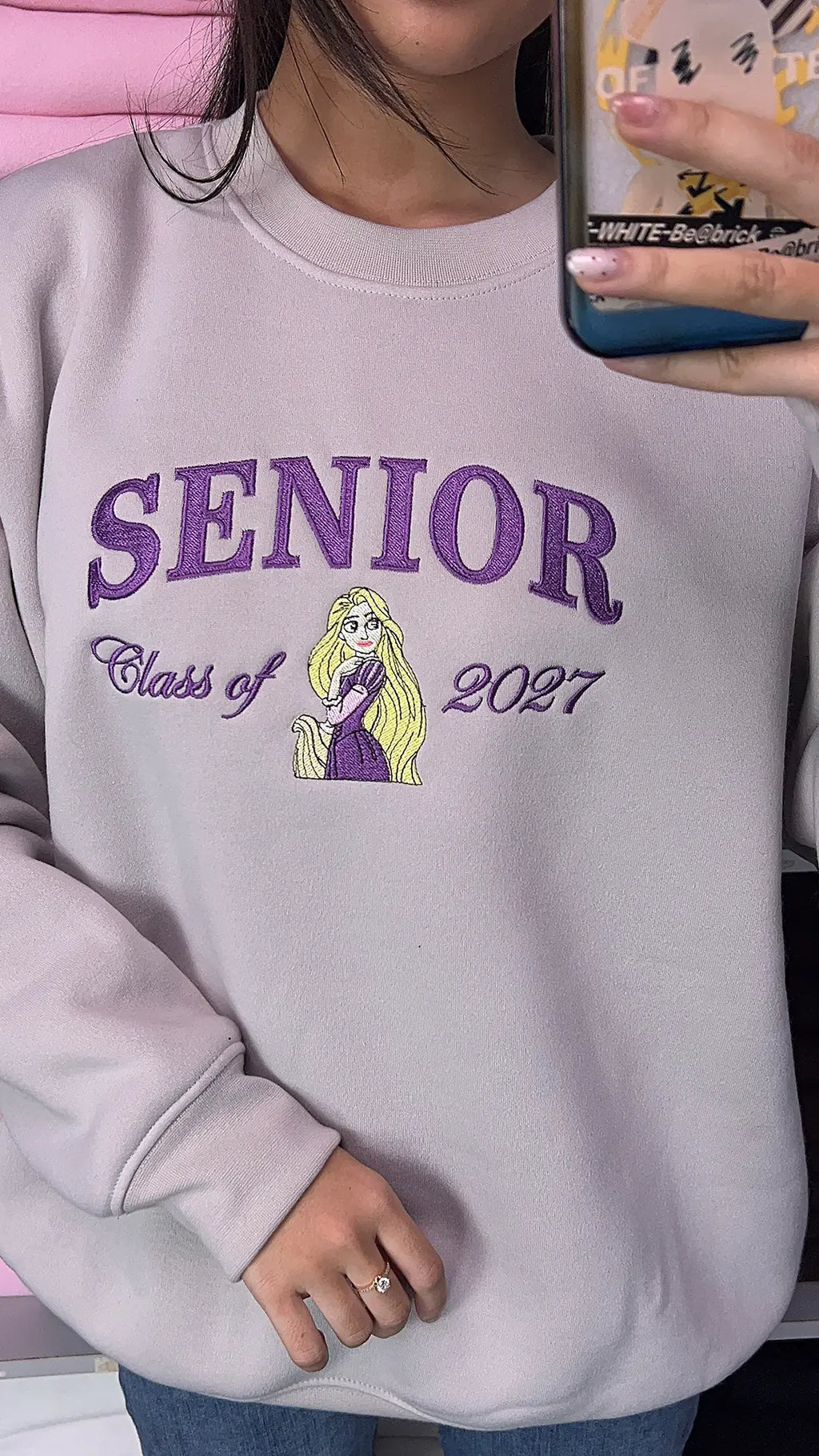 Class of 2026 embroidered script detail