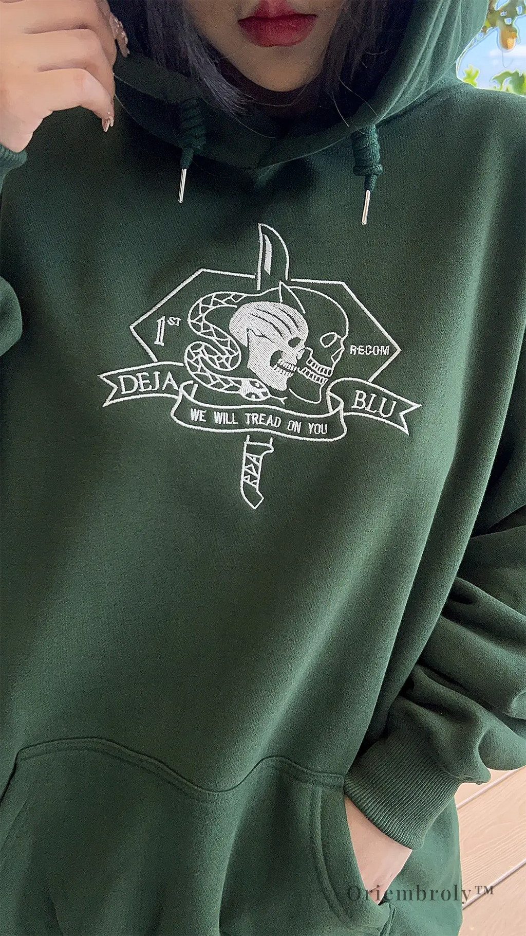 Collector style tactical embroidered hoodie by Oriembroly