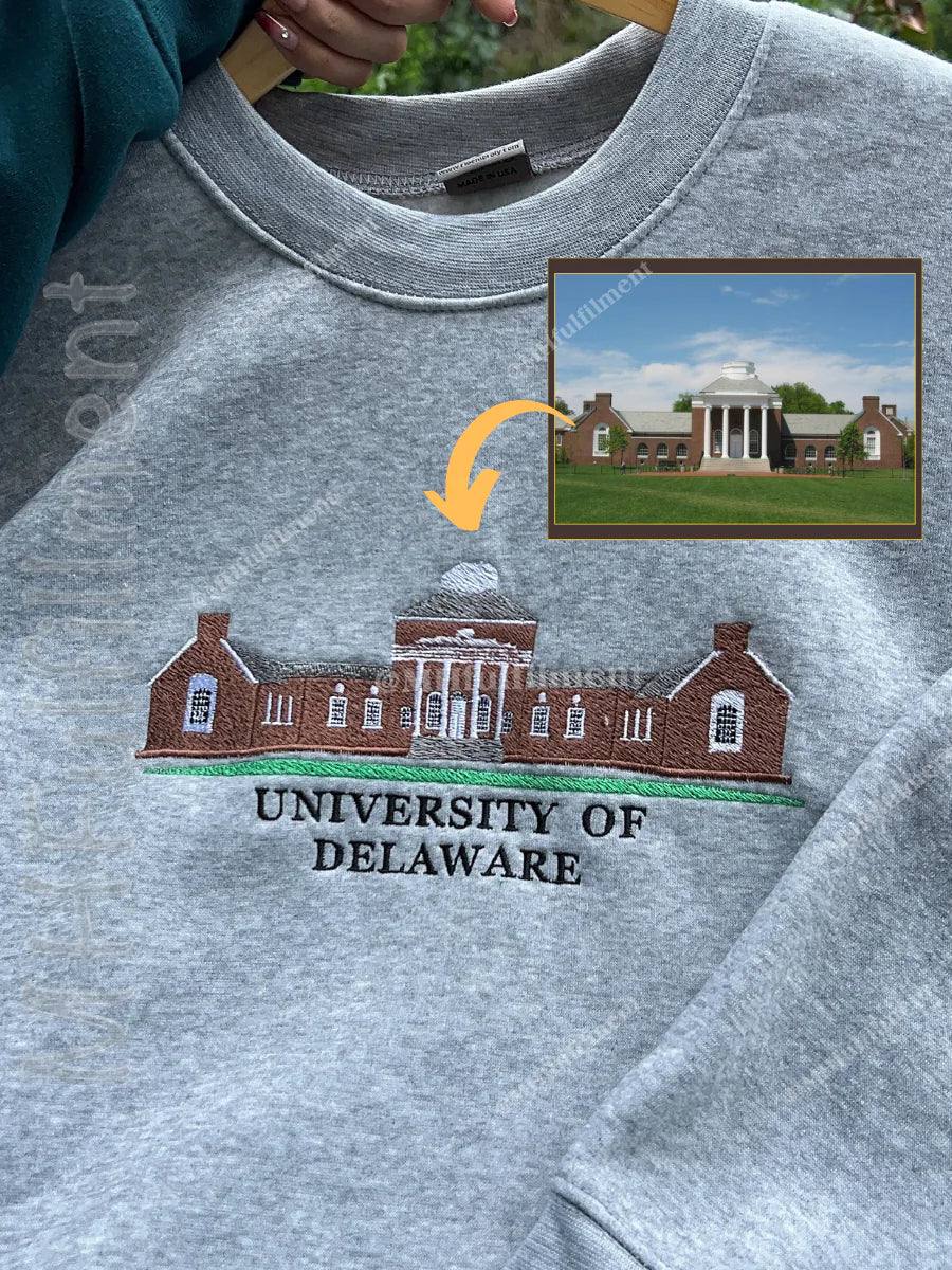 Custom College Sweatshirt – Custom Building & Name Embroidery | University Gift