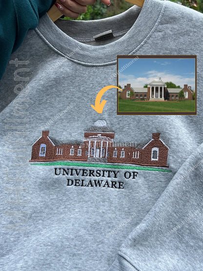Custom College Sweatshirt – Custom Building & Name Embroidery | University Gift