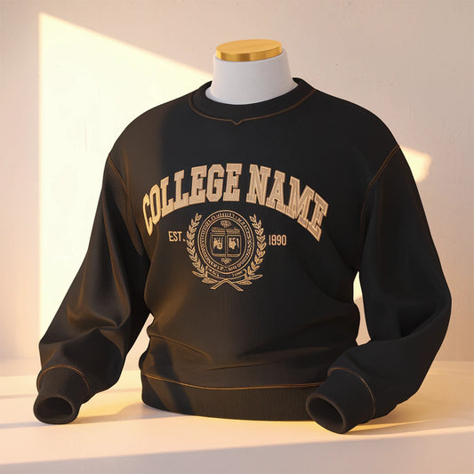 Customizable College Crew Neck Sweater