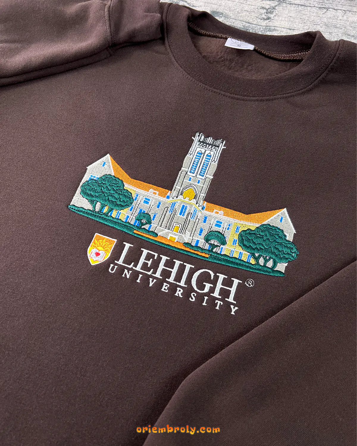 Lehigh Mountain Hawks crewneck hoodie embroidery