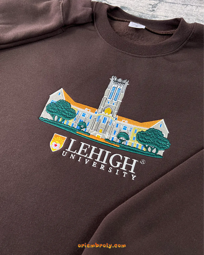Lehigh Mountain Hawks crewneck hoodie embroidery