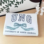 Soft embroidered hoodie for college students with bow detail