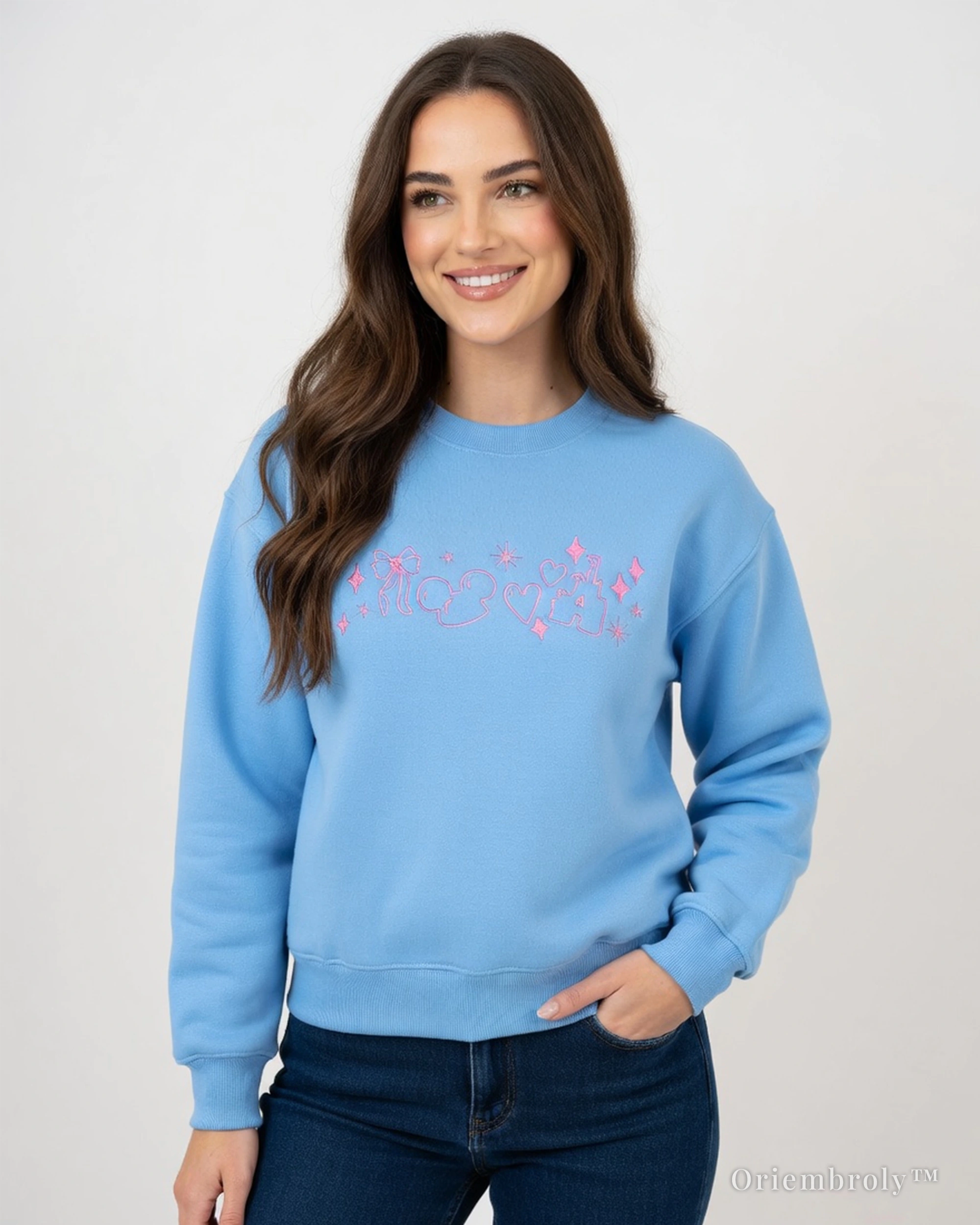 coquette aesthetic outfit with pink embroidered sweatshirt