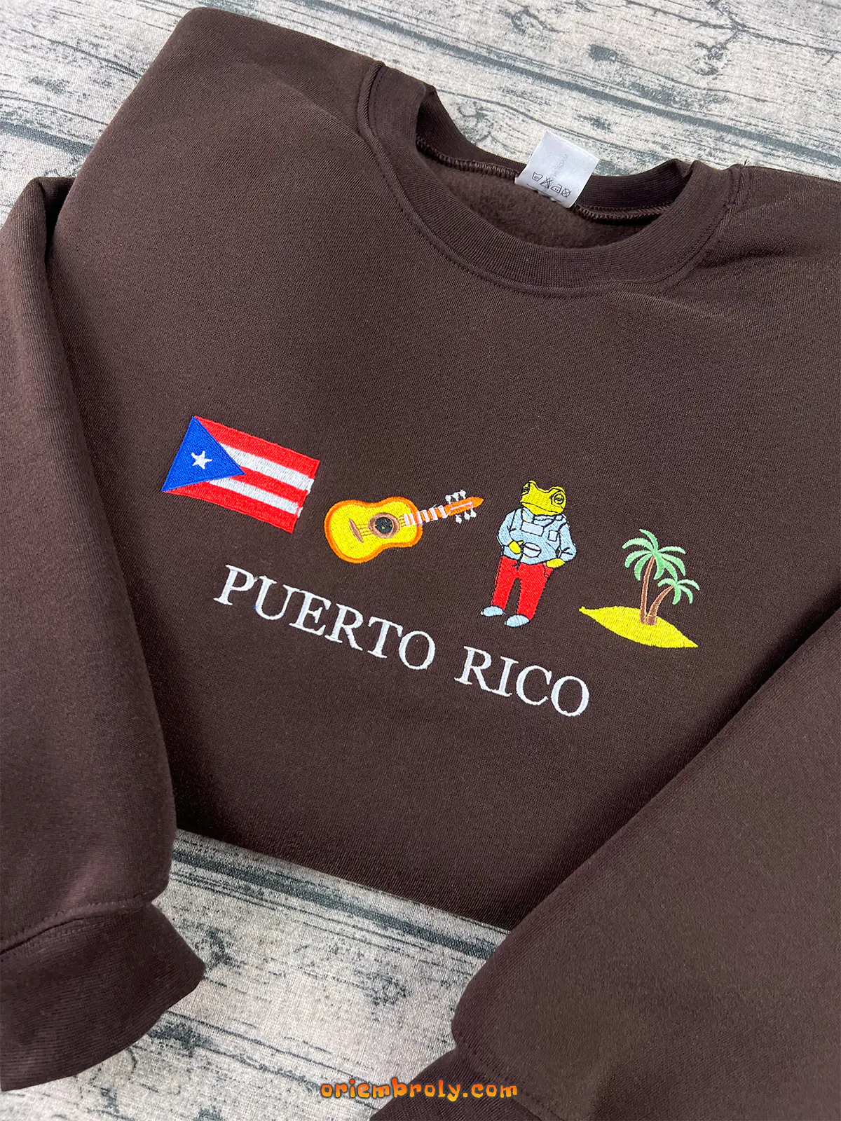 Puerto Rico symbols embroidered crewneck for Boricuas