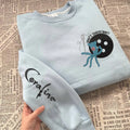 Coraline embroidered sweatshirt inspired by Halloween horror movie