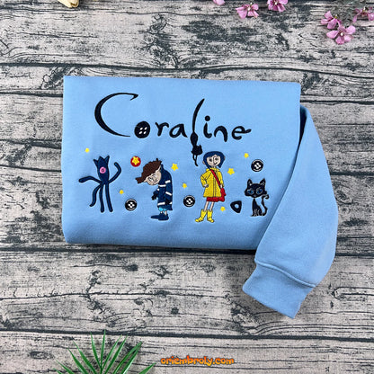 Cute spooky Coraline fall sweatshirt