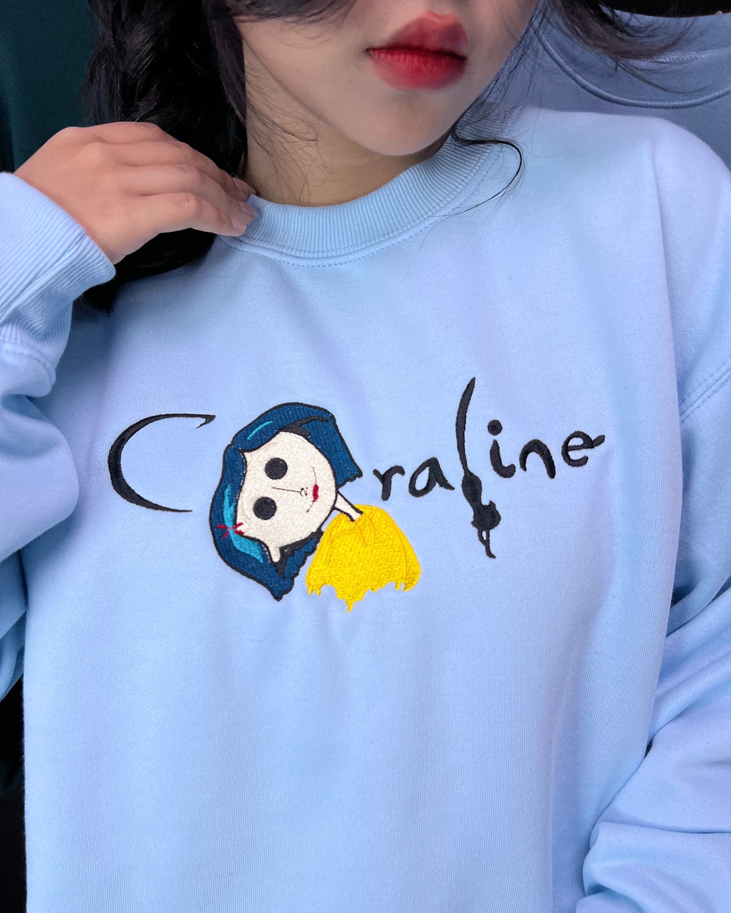 Coraline and Wybie couple matching sweatshirt, Halloween and Valentine’s Day gift