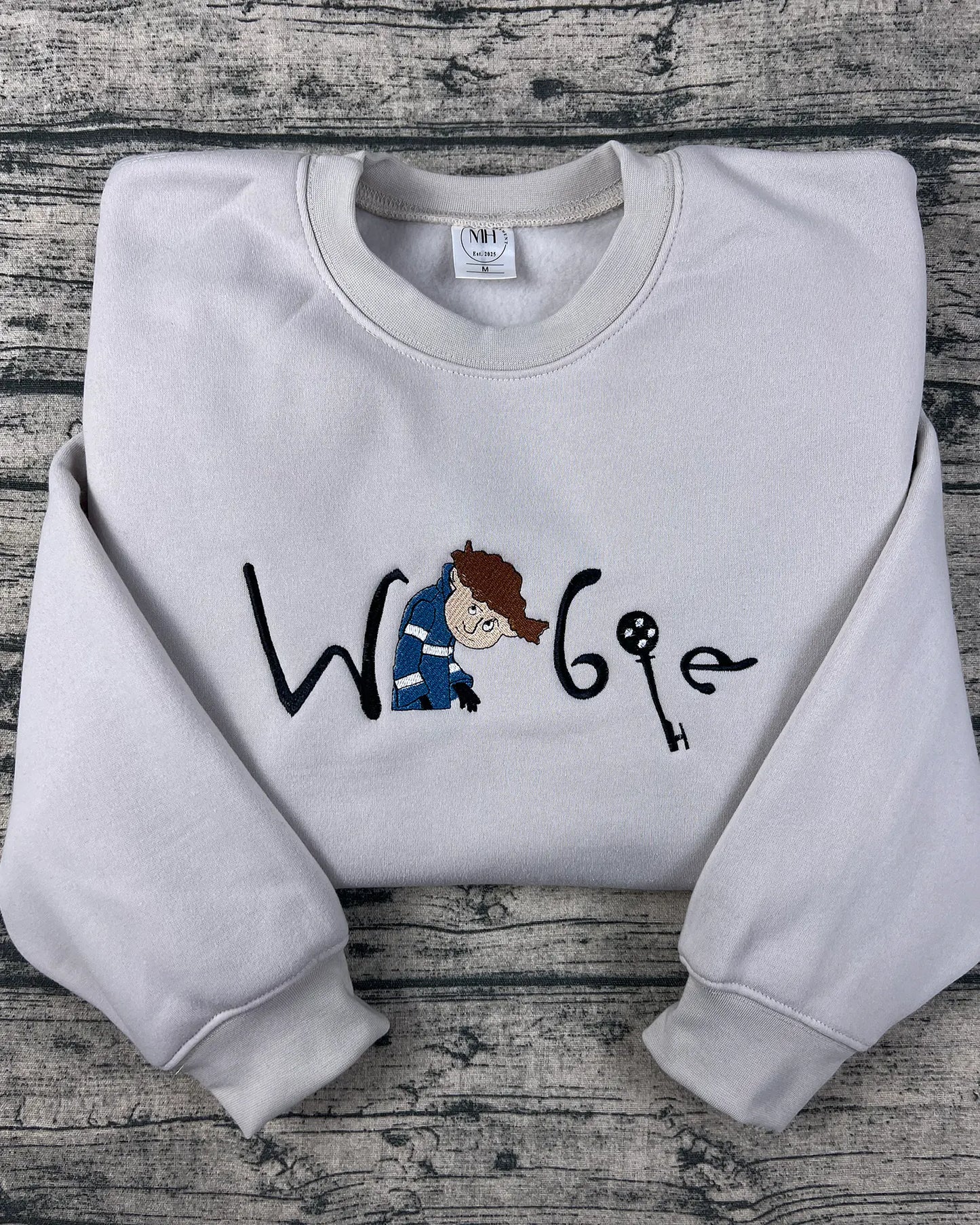 Coraline and Wybie embroidered couple sweatshirt, matching hoodie gift for couples