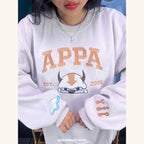 Appa Embroidered Sweatshirt – Avatar The Last Airbender Crewneck, Flying Bison Anime Sweater, Cosplay Gift for Fans