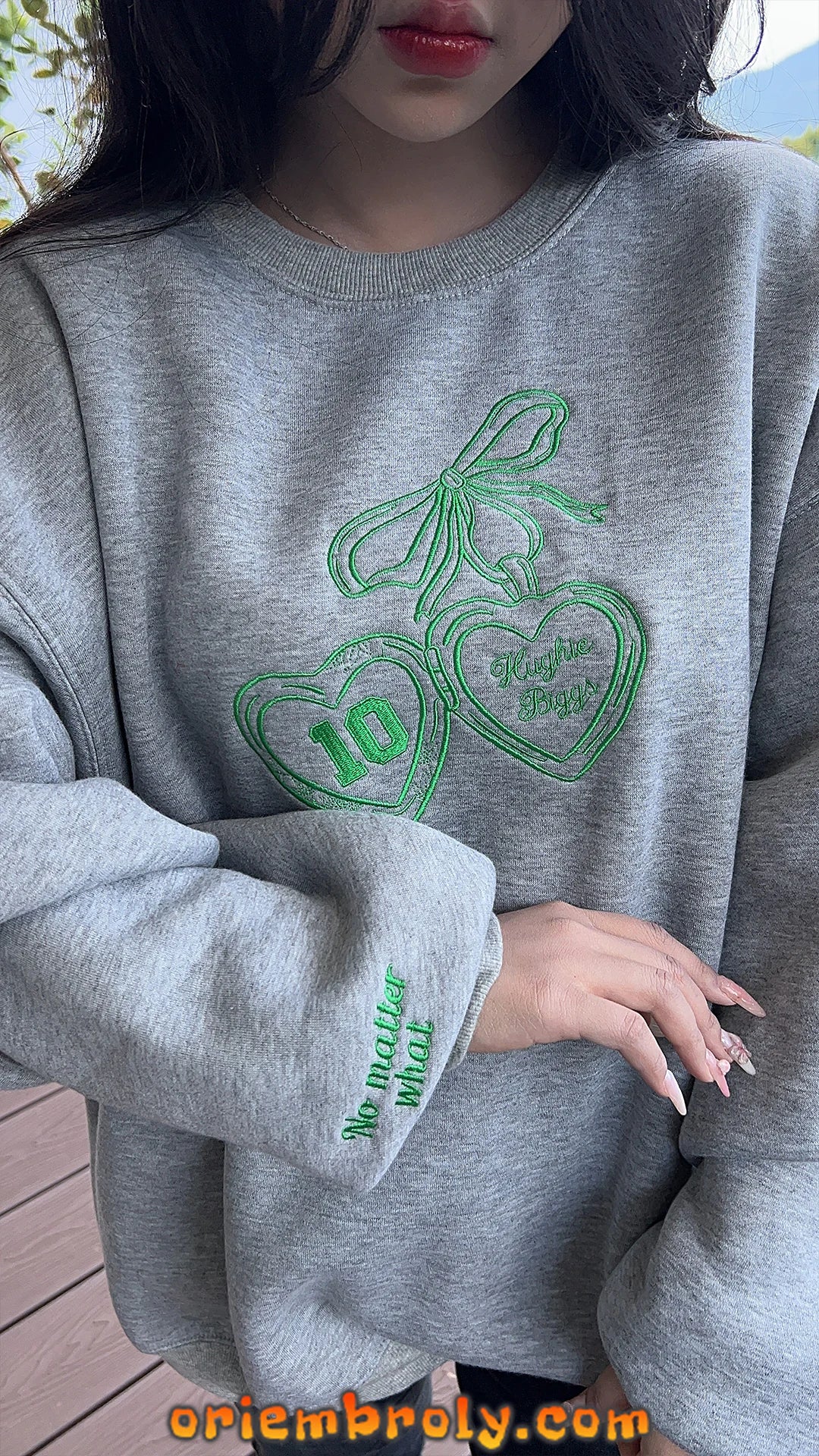 Minimal literary embroidery sweatshirt