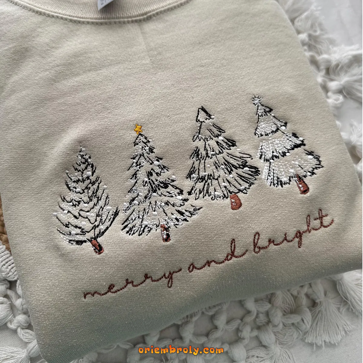 Christmas embroidered sweatshirt gift for friends