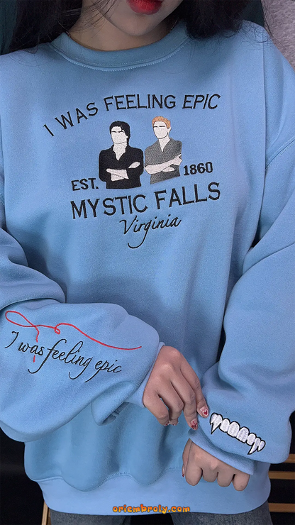 Cozy embroidered vampire diaries hoodie