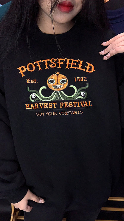 Cozy Pottsfield embroidered sweatshirt – autumn harvest festival Halloween crewneck