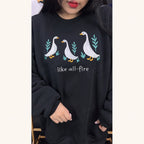 Warm crewneck sweatshirt with symbolic quote