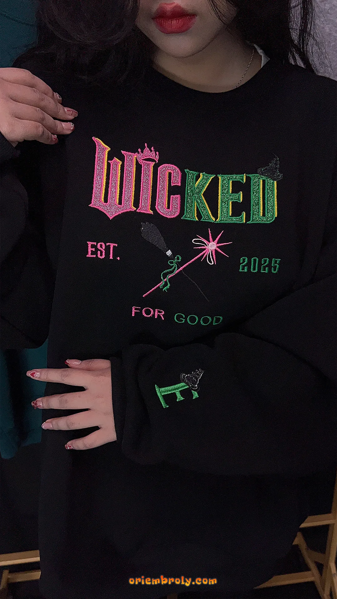 Hand embroidery Wicked hoodie for fantasy lovers