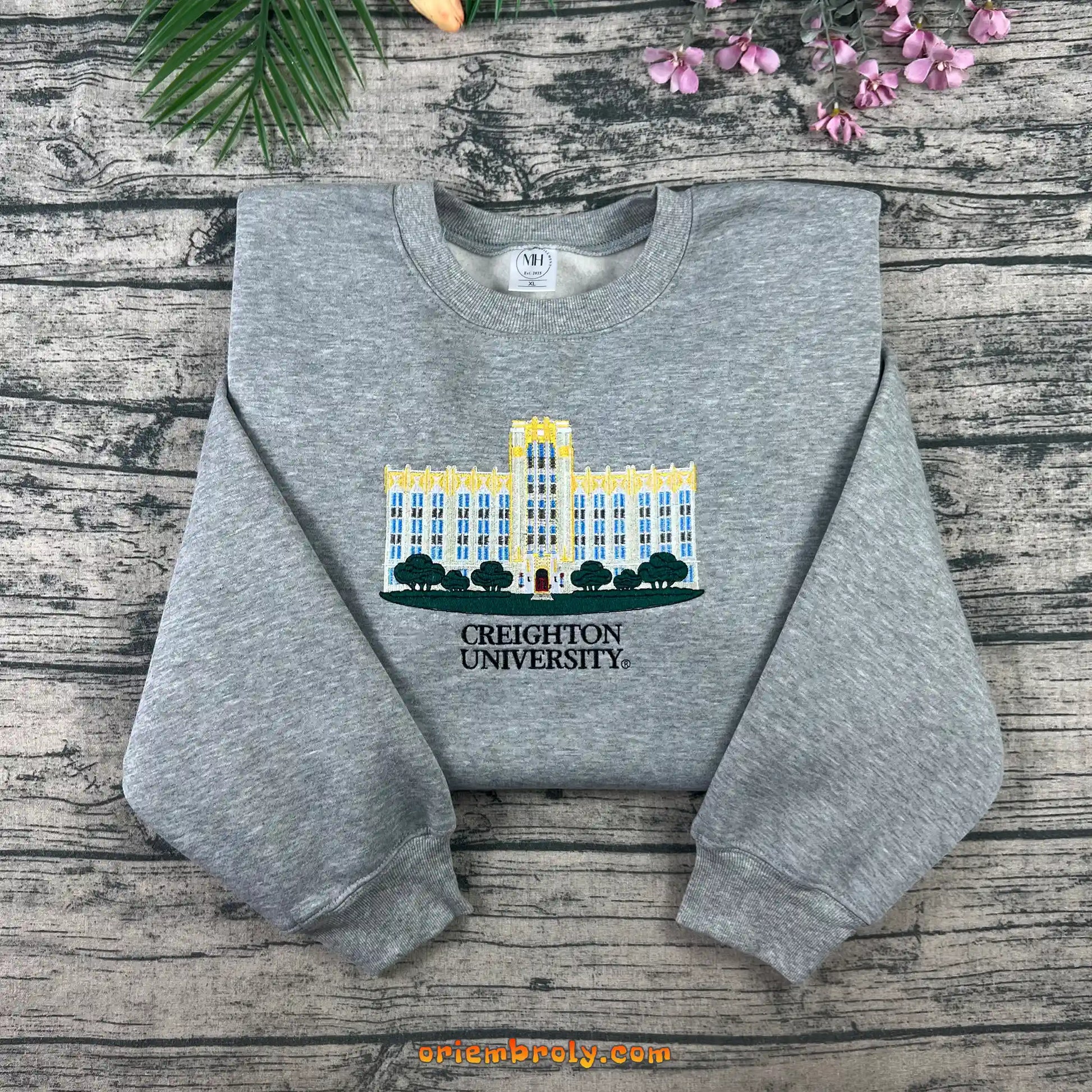 Creighton University CU embroidered crewneck sweatshirt