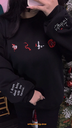 Moody book fandom embroidered crewneck
