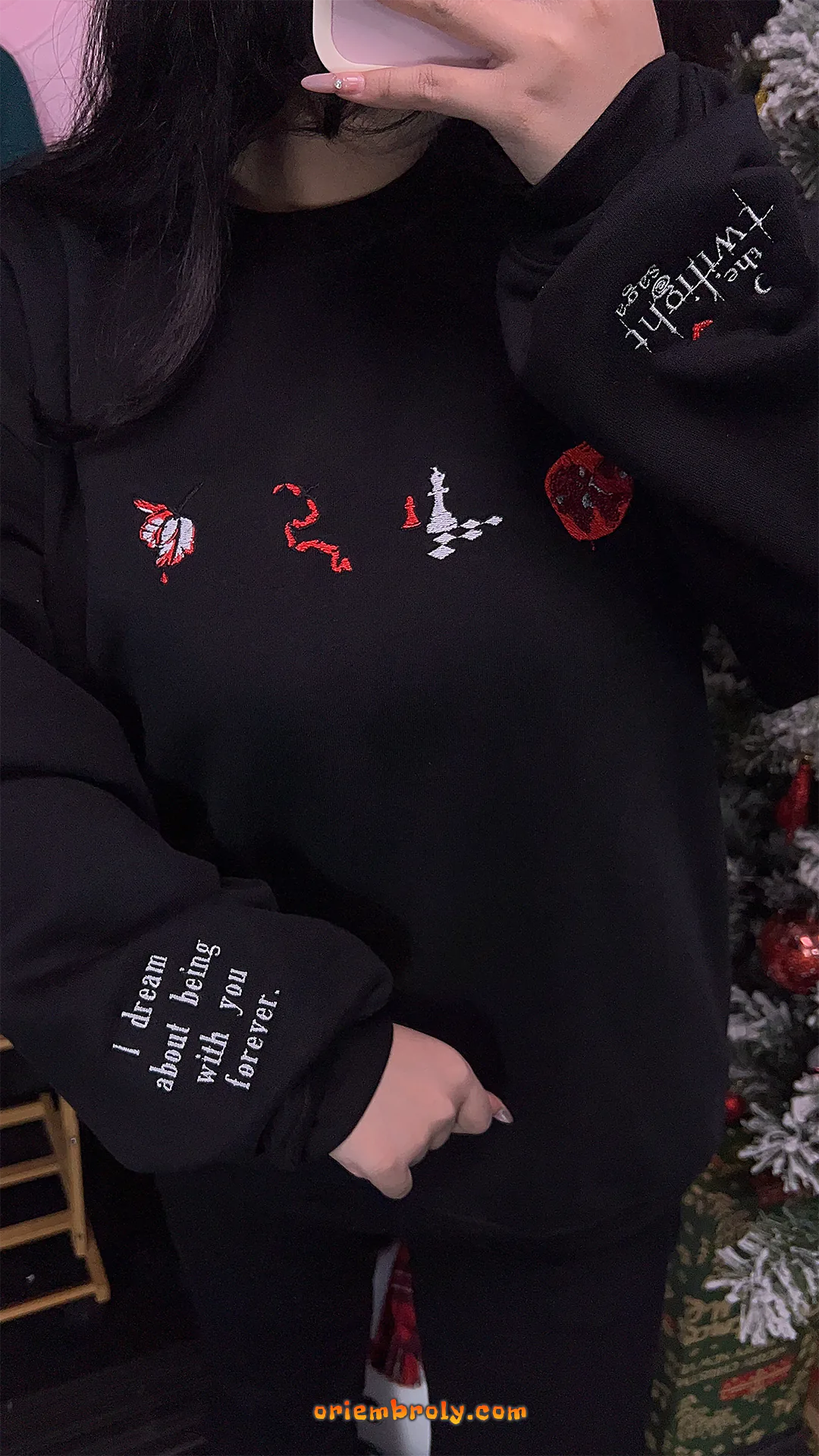 Moody book fandom embroidered crewneck
