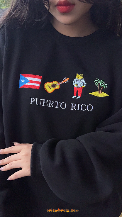 Puerto Rican flag embroidered sweatshirt unisex
