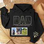 Custom embroidered sweatshirt with family outline sketch from photo