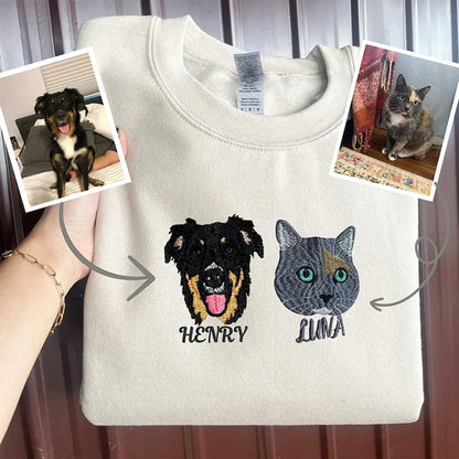 Custom dog embroidered hoodie with personalized pet design