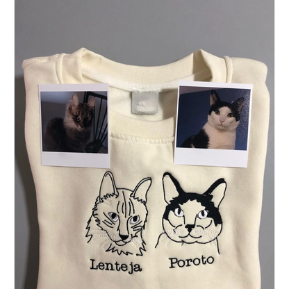 Custom dog embroidered sweatshirt with personalized pet design