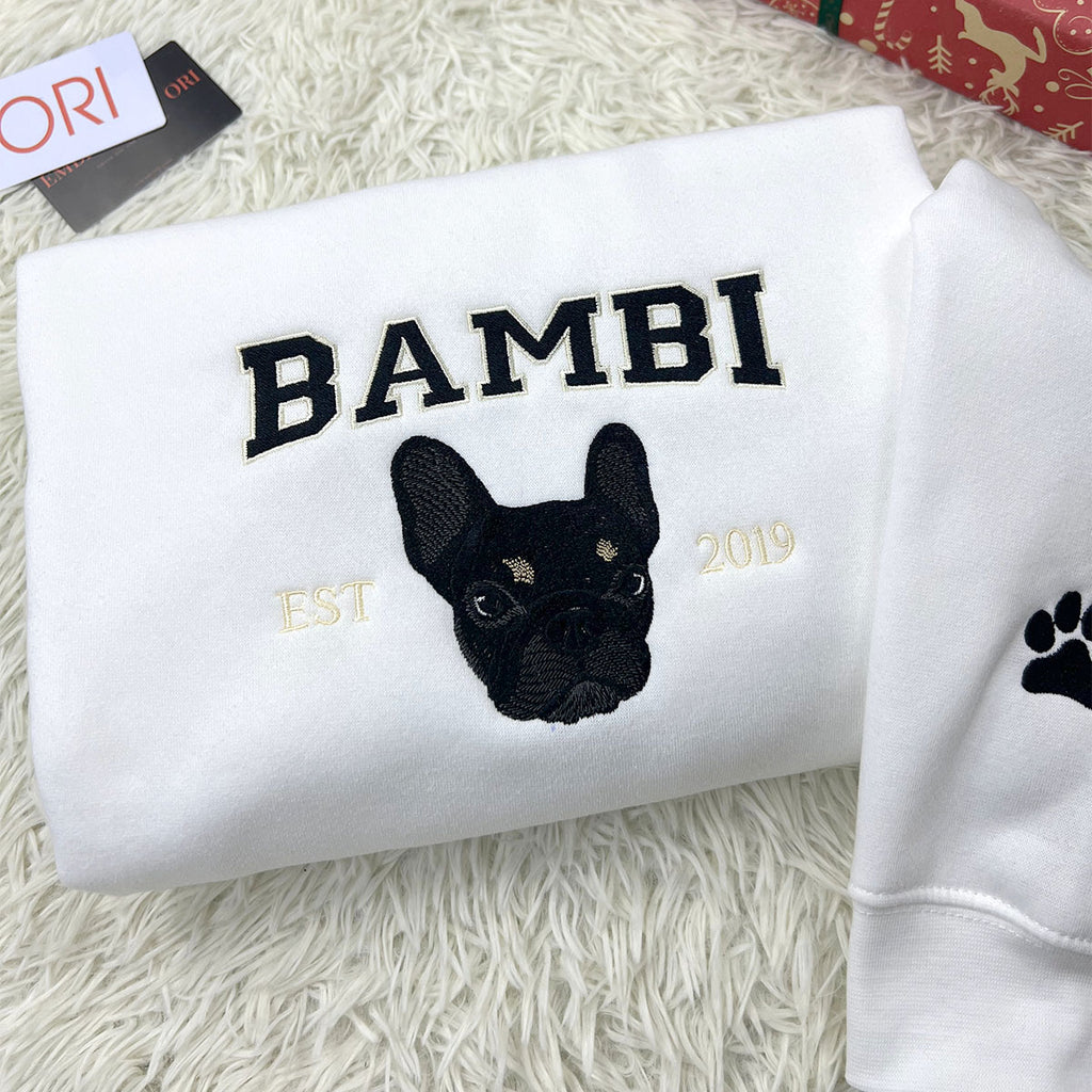 Custom Pet Silhouette Embroidery Sweatshirt – Simple & Stylish Gift