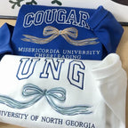 Coquette aesthetic hoodie with personalized school colors