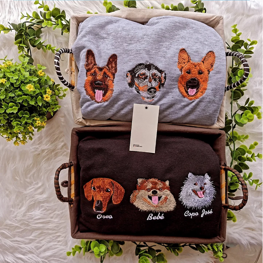 Custom embroidered dog hoodie with personalized pet design