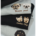 Custom embroidered dog sweatshirt with personalized pet design