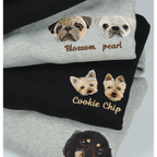 Custom embroidered dog sweatshirt with personalized pet design
