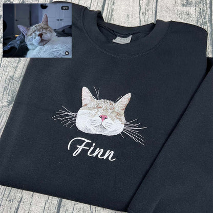 Custom Embroidered Sweatshirt/Hoodie/T-shirt with "Finn" Pet Portrait