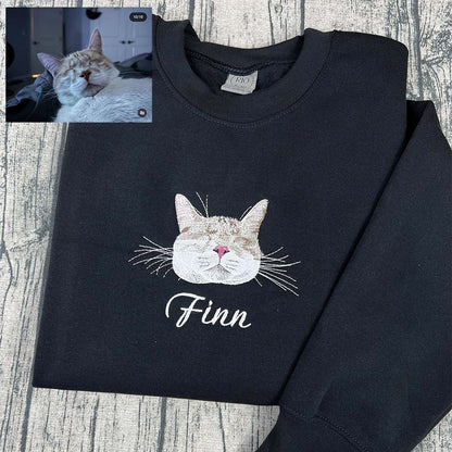 Custom Embroidered Sweatshirt/Hoodie/T-shirt with "Finn" Pet Portrait