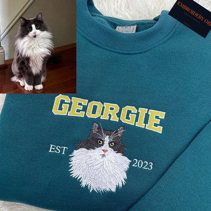 custom embroidered pet portrait sweatshirt georgie