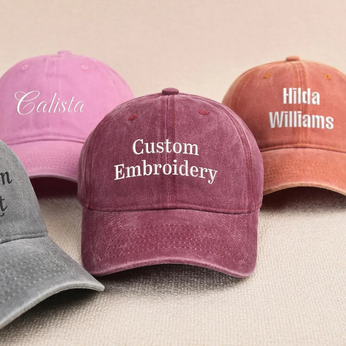 custom embroidered hat personalized text dad cap