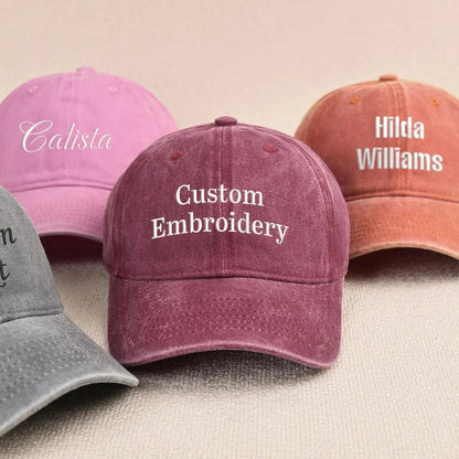 custom embroidered hat personalized text dad cap