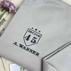 Custom Embroidered Shatter Me Sweatshirt | Aaron Warner 45 Sector CCR Bookish Merch