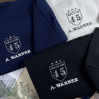Custom Embroidered Shatter Me Sweatshirt | Aaron Warner 45 Sector CCR Bookish Merch