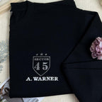 Custom Embroidered Shatter Me Sweatshirt | Aaron Warner 45 Sector CCR Bookish Merch