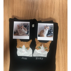 Custom embroidered pet sweatshirt with personalized cat face design