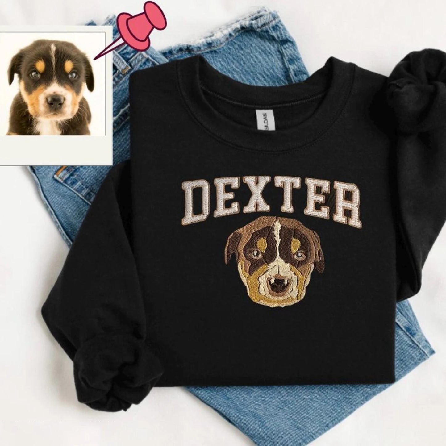 Custom embroidered pet sweatshirt for dog lovers