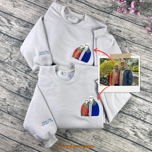 Custom embroidered photo sweatshirt – most meaningful gift of 2025